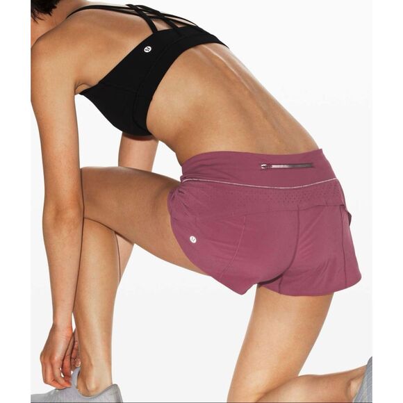 Lululemon Women’s 6 Speed Up Shorts 2.5” Plumful Lined Stretch Activewear - Picture 1 of 8